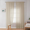 Picture of OWENIE Taupe Sheer Curtains 84 inches Long for Bedroom Living Room 2 Panels Set, Rod Pocket Solid Taupe Curtains, Soft Touch Elegant Voile Curtains & Drapes for Nursery, 42"x84", 2 Pcs
