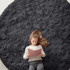 Picture of OLANLY Black Round Rugs for Bedroom - Machine Washable, 8x8 Feet Circle Area Rugs for Living Room, Soft and Fluffy Shaggy Carpet for Teen Girls and Boys, Dorms, Nursery Rooms, Home Decor Aesthetic
