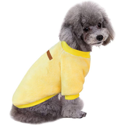 Picture of Jecikelon Pet Dog Clothes Dog Sweater Soft Thickening Warm Pup Dogs Shirt Winter Puppy Sweater for Dogs (Z01-Yellow, Medium)