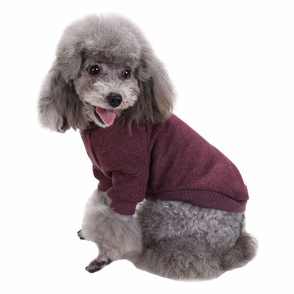 Picture of Jecikelon Dog Clothes Dogs Sweater Soft Puppies Clothing Winter Puppy Sweaters Warm Outfit for Dogs Small XXS XS Cat Apparel (Brown, XS)