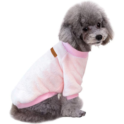 Picture of Jecikelon Pet Dog Clothes Dog Sweater Soft Thickening Warm Pup Dogs Shirt Winter Puppy Sweater for Dogs (Z01-Pink, X-Small)