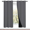Picture of NICETOWN Grey Full Shade Curtain Panels, Pair of Energy Smart & Noise Blocking Out Blackout Drapes for Dining Room Window, Thermal Insulated Guest Room Lined Window Dressing(Gray, 42 x 72 inch)