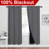 Picture of NICETOWN Grey Full Shade Curtain Panels, Pair of Energy Smart & Noise Blocking Out Blackout Drapes for Dining Room Window, Thermal Insulated Guest Room Lined Window Dressing(Gray, 42 x 72 inch)