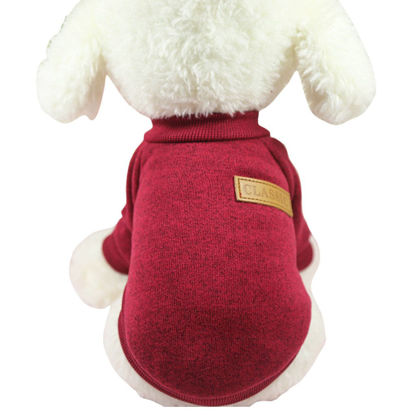 Picture of Jecikelon Dog Clothes Dogs Sweater Soft Puppies Clothing Winter Puppy Sweaters Warm Outfit for Dogs Small XXS XS Cat Apparel (Wine red, S)