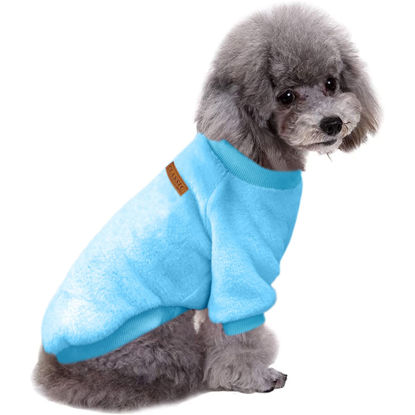 Picture of Jecikelon Pet Dog Clothes Dog Sweater Soft Thickening Warm Pup Dogs Shirt Winter Puppy Sweater for Dogs (Z01-Blue, Large)
