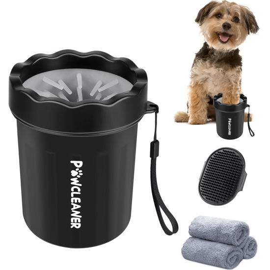 Picture of Dog Paw Cleaner, Washer, Buddy Muddy Pet Foot Cleaner for Small Medium Large Breed Dogs/Cats (with 3 absorbent towel) (Black, Small)
