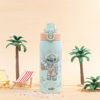 Picture of Zak Designs Disney Sage Kids Water Bottle For School or Travel, 19oz Stainless Steel Water Bottle With Straw, Handle, and Leak-Proof, Pop-Up Spout Cover (Stitch)