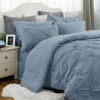 Picture of Bedsure Queen Comforter Set Mineral Blue - Bed in a Bag Queen 7 Pieces, Pintuck Bedding Sets Gift for Christmas, Pinch Pleat Bed Set with Queen Size Comforter, Sheets, Pillowcases & Shams