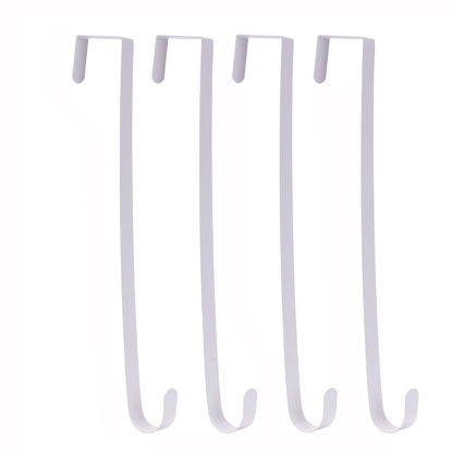 Picture of Sattiyrch 15" Wreath Hanger for Front Door,Steel Over The Door Wreath Hooks, White (4)