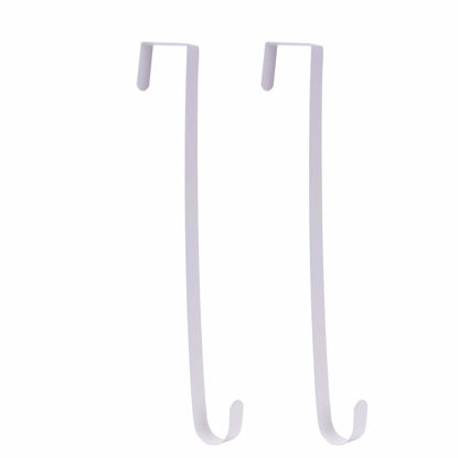 Picture of Sattiyrch 15" Wreath Hanger for Front Door,Metal Over The Door Wreath Hooks, White (2)