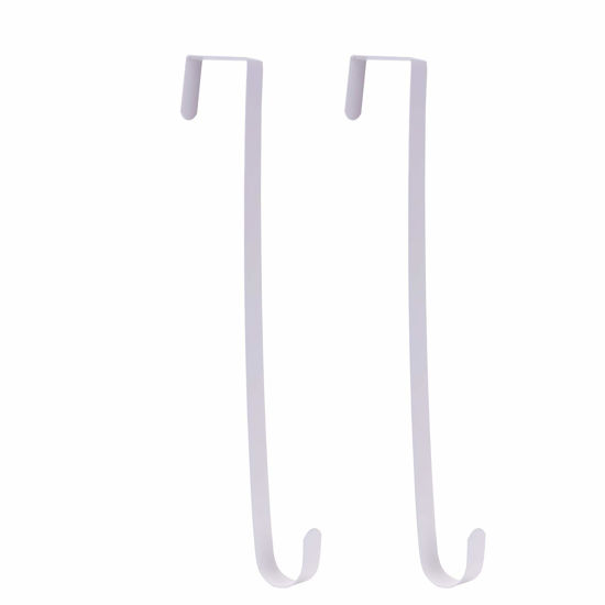 Picture of Sattiyrch 15" Wreath Hanger for Front Door,Metal Over The Door Wreath Hooks, White (2)