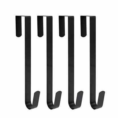 Picture of Sattiyrch Wreath Hanger for Front Door 15",Long Metal Autumn Xmas Wreath Hooks,Black (4, 15")