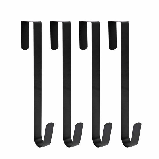 Picture of Sattiyrch Wreath Hanger for Front Door 15",Long Metal Autumn Xmas Wreath Hooks,Black (4, 15")