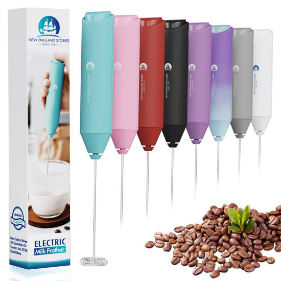 Picture of Powerful Milk Frother Handheld Foam Maker, Mini Whisk Drink Mixer for Coffee, Cappuccino, Latte, Matcha, Hot Chocolate, NO Stand, Aqua