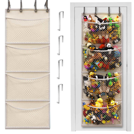 Picture of Honeyera The Original Storage for Stuffed Animals, Over Door Organizer for Stuffies, Baby Accessories, Toy Plush Storage, Breathable Hanging Storage Pockets Big Girls Toddler Large Bag