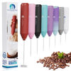 Picture of Powerful Milk Frother Handheld Foam Maker, Mini Whisk Drink Mixer for Coffee, Cappuccino, Latte, Matcha, Hot Chocolate, No Stand, Red
