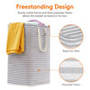 Picture of Lifewit 3 Packs Freestanding Laundry Hamper, Collapsible Waterproof Large Laundry Basket with Easy Carry Extended Handles for Clothes, Towels, Grey, 3 x 80L