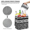 Picture of Vankor 3 Gallons Car Trash Can with Lid, Car Trash Bag Bin Hanging Waterproof Automotive Car Garbage Cans Leak Proof Vehicle Trash Can Cow Print