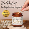 Picture of San Diego Gifts, San Diego Decor for Home - 'There's No Place Like San Diego Candle, w/Ocean Breeze, Citrus & Coconut I San Diego Souvenirs I 9oz Jar, 50Hr Burn, Made in USA