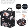 Picture of Vankor 3 Gallons Car Trash Can with Lid, Car Trash Bag Bin Hanging Waterproof Automotive Car Garbage Cans Leak Proof Vehicle Trash Can Black Floral