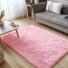 Picture of OLANLY 3x5 Machine Washable Small Bedside Rug, Soft Fluffy Shaggy Rugs for Living Room, Bedroom, Indoor Floor Carpet for Kids Girls and Boys, Preppy Dorms, Nursery, Home Decor Aesthetic, Pink