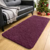 Picture of OLANLY 2x4 Machine Washable Runner Rugs for Hallway, Soft Fluffy Shaggy Bedside Rugs for Bedroom, Living Room, Indoor Floor Carpet for Kids Girls Boys, Nursery Rooms, Home Decor Aesthetic, Burgundy