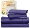 Picture of California Design Den 6-Pc Queen Size Sheet Set with 4 Pillowcases - 400 Thread Count 100% Cotton Sheets, Cooling Sateen Weave, Luxury Deep Pocket Bedsheets Set - Dark Purple