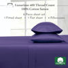 Picture of California Design Den 6-Pc Queen Size Sheet Set with 4 Pillowcases - 400 Thread Count 100% Cotton Sheets, Cooling Sateen Weave, Luxury Deep Pocket Bedsheets Set - Dark Purple
