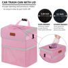 Picture of Vankor Car Trash Can for Car Cute, Car Trash Bag Bin Hanging Waterproof Automotive Car Garbage Cans Leak Proof Vehicle Trash Can Pink