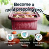 Picture of Souper Cubes 1 Cup Silicone Freezer Molds With Lids - Easy Meal Prep Container and Kitchen Storage Solution - Silicone Freezer Trays With Lids for Food, Sauces, Desserts and More - Cranberry - 1-Pack