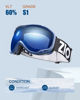 Picture of ZIONOR Lagopus Ski Snowboard Goggles UV Protection Anti fog Snow Goggles for Men Women Adult Youth VLT 60% Blue Frame Clear Blue Lens