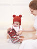 Picture of Baby Christmas Stocking Stuffers-Smily Mia Penguin Buddy and Reindeer 2 in 1 Christmas Gift/Toy Set for 0-12 Months Teething Babies, Teeting Mittens For Babies, Infant Christmas Gift Box-Christmas Red