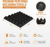 Picture of Acoustic Foam Panels 12 Pack 2" x 12"x 12" Pyramid Saiqiang Sound Panels Noise Reducing for Walls Black Soundproof Foam Absorbing Fire-Resistant Soundproofing High Density for Studio, Gaming Room