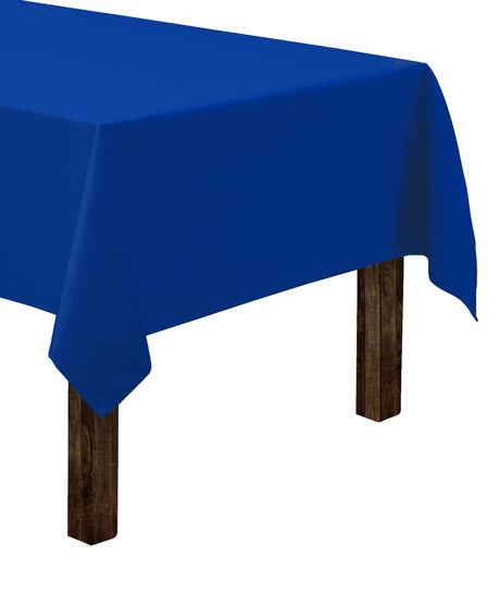 Picture of Gee Di Moda Rectangle Tablecloth - 60 x 84 Inch Royal Blue Table Cloth for 5 Foot Rectangle Table - Heavy Duty Washable Fabric - for 5 Ft Buffet Table, Holiday Party, Dinner, Wedding & Baby Shower