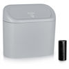 Picture of Accmor Car Trash Can, Portable Vehicle Trash Bin with Lid, Mini Car Dustbin Garbage Organizer Holder with One Roll Trash Bag, Leakproof Hanging Cars Storage Bag Container for Auto, SUV, Office (Grey)