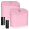 Picture of Accmor Car Trash Can with Lid, 2 Pack Pink Mini Vehicle Trash Bin Car Dustbin Garbage Organizer Holder with Trash Bag, Small Hanging Leakproof Auto Storage Bag Container for Car SUV Home Office