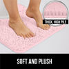 Picture of Gorilla Grip Plush Absorbent Shaggy Chenille Bath Rug Mat for Toilet Base with Rubber Backing, Machine Washable, Microfiber Bathroom Contour Mats for Toilets, Bath Room Decor, Oval, 22.5x19.5, Lt Pink