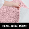 Picture of Gorilla Grip Plush Absorbent Shaggy Chenille Bath Rug Mat for Toilet Base with Rubber Backing, Machine Washable, Microfiber Bathroom Contour Mats for Toilets, Bath Room Decor, Oval, 22.5x19.5, Lt Pink