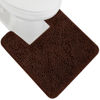 Picture of Gorilla Grip Plush Absorbent Shaggy Chenille Bath Rug Mat for Toilet Base with Rubber Backing, Machine Washable, Microfiber Bathroom Contour Mats for Toilets, Bath Room Decor, Square, 22.5x19.5, Brown