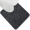 Picture of Gorilla Grip Plush Absorbent Shaggy Chenille Bath Rug Mat for Toilet Base with Rubber Backing, Machine Washable, Microfiber Bathroom Contour Mats for Toilets, Bath Room Decor, Oval 22.5x19.5, Charcoal