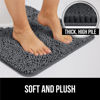 Picture of Gorilla Grip Plush Absorbent Shaggy Chenille Bath Rug Mat for Toilet Base with Rubber Backing, Machine Washable, Microfiber Bathroom Contour Mats for Toilets, Bath Room Decor, Oval 22.5x19.5, Charcoal