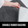 Picture of Gorilla Grip Plush Absorbent Shaggy Chenille Bath Rug Mat for Toilet Base with Rubber Backing, Machine Washable, Microfiber Bathroom Contour Mats for Toilets, Bath Room Decor, Oval 22.5x19.5, Charcoal