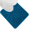Picture of Gorilla Grip Plush Absorbent Shaggy Chenille Bath Rug Mat for Toilet Base with Rubber Backing, Machine Washable, Microfiber Bathroom Contour Mats for Toilets, Bath Room Decor, Oval, 22.5x19.5, Blue