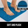 Picture of Gorilla Grip Plush Absorbent Shaggy Chenille Bath Rug Mat for Toilet Base with Rubber Backing, Machine Washable, Microfiber Bathroom Contour Mats for Toilets, Bath Room Decor, Oval, 22.5x19.5, Blue