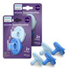 Picture of Philips Avent Soothie 3-18 Months Orthodontic Baby Pacifiers, 100% Silicone Pacifiers, One Piece, BPA-Free, 2 Sky Blue and 2 Light Blue, 4 Pack, Model SCF192/71