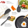 Picture of Silicone Cooking Utensils Kitchen Utensil Set - 446°F Heat Resistant Silicone Kitchen Utensils Set, Spatula,Turner Tongs, Spoon, Brush, Whisk,Kitchen Gadgets for Nonstick Cookware, BPA Free (Gray)