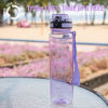 Picture of OLDLEY Water Bottles, 32oz Motivational Sports Water Bottle with Time Marker - Times to Drink - Tritan, BPA Free, Wide Mouth Leakproof,Clear Purple (1 Pack)