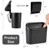 Picture of Accmor Car Trash Can with Lid, 2 Pack Mini Vehicle Trash Bin Car Dustbin Garbage Organizer Holder with Trash Bag, Small Hanging Leakproof Auto Storage Bag Container (Carbon Fiber)