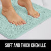 Picture of Gorilla Grip Bath Rug 48x24, Thick Soft Absorbent Chenille, Rubber Backing Quick Dry Microfiber Mats, Machine Washable Rugs for Shower Floor, Bathroom Runner Bathmat Accessories Decor, Seablue