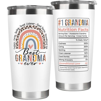Picture of Grandma Gifts - Gifts for Grandma from Granddaughter, Grandson, Grandchildren, Grandkids - Grandma Birthday Gifts, Mothers Day Gifts for Grandma - Grandma Gift Ideas, Grandmother Gifts - 20 Oz Tumbler